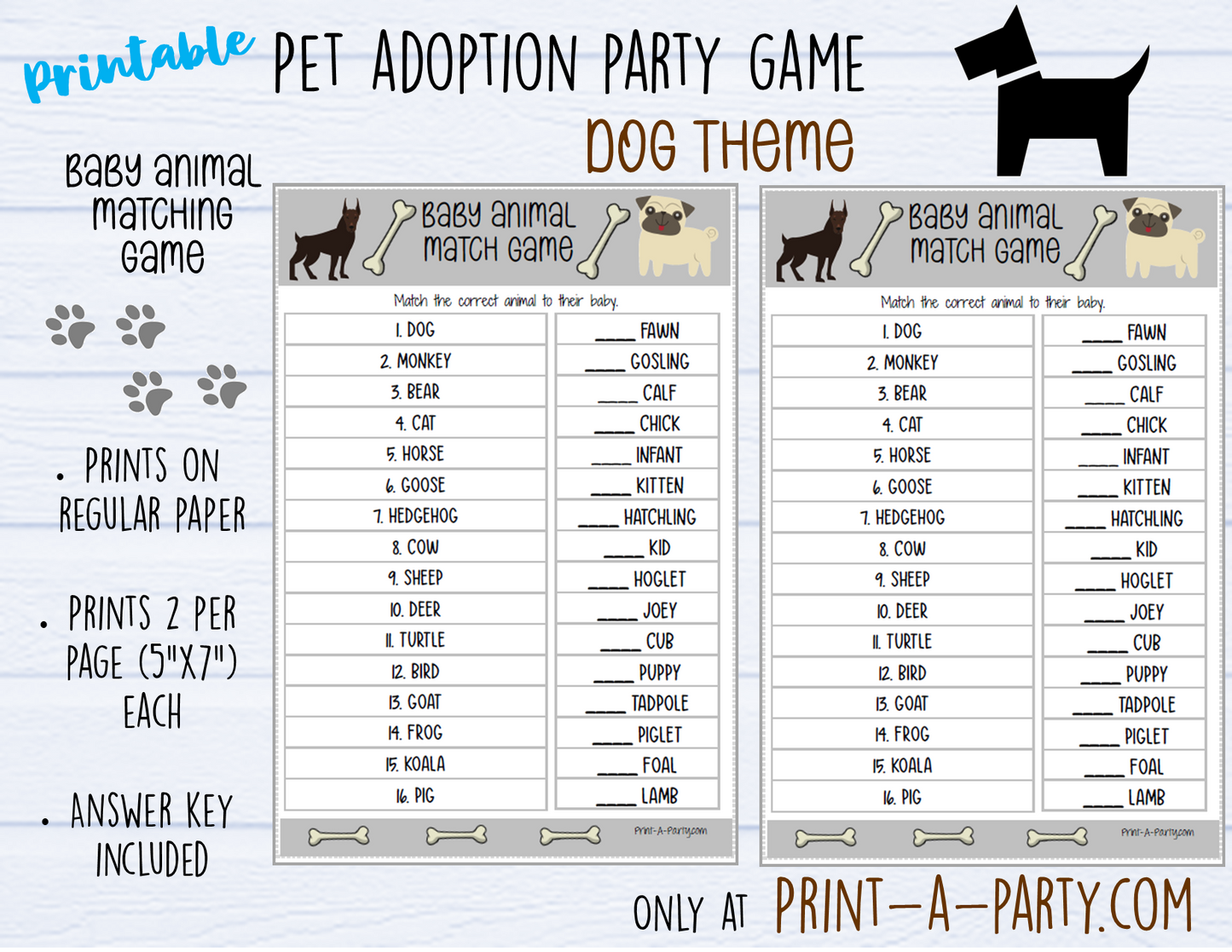 Pet Adoption Party Game | Dog Adoption Party | Cat Adoption Party | Animal Matching Game | Pet Adoption Celebration | Pet Adoption Game | Animal Game | Altbash | INSTANT DOWNLOAD
