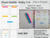 To Do List | Double sided | Planner List | Planner To Do | Classic Happy Planner | Planner Printable