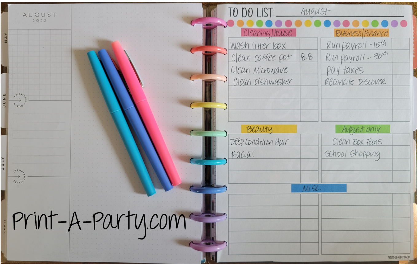 To Do List | Double sided | Planner List | Planner To Do | Classic Happy Planner | Planner Printable