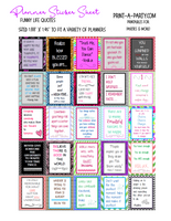PLANNER STICKERS: Funny Life Quotes | Boxes | INSTANT DOWNLOAD Fits a variety of planners!