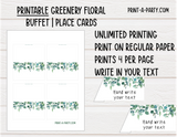 DIY Printable or Editable Buffet Food Label Cards or Seating Place Cards | FLORAL Theme Designs | Place Card Signs | Buffet Labels | Food Labels | Party Labels | Birthdays | Weddings | Showers | Babies