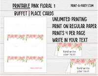 DIY Printable or Editable Buffet Food Label Cards or Seating Place Cards | FLORAL Theme Designs | Place Card Signs | Buffet Labels | Food Labels | Party Labels | Birthdays | Weddings | Showers | Babies