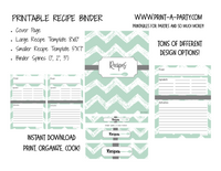 RECIPE BINDER | Printable Kit for DIY Recipe Binder | Home Organization | Recipe Organization | INSTANT DOWNLOAD - Cover | Spines | Recipe Layouts