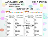 SCAVENGER HUNT GAME - INSTANT DOWNLOAD - Great for Tween/Teen parties