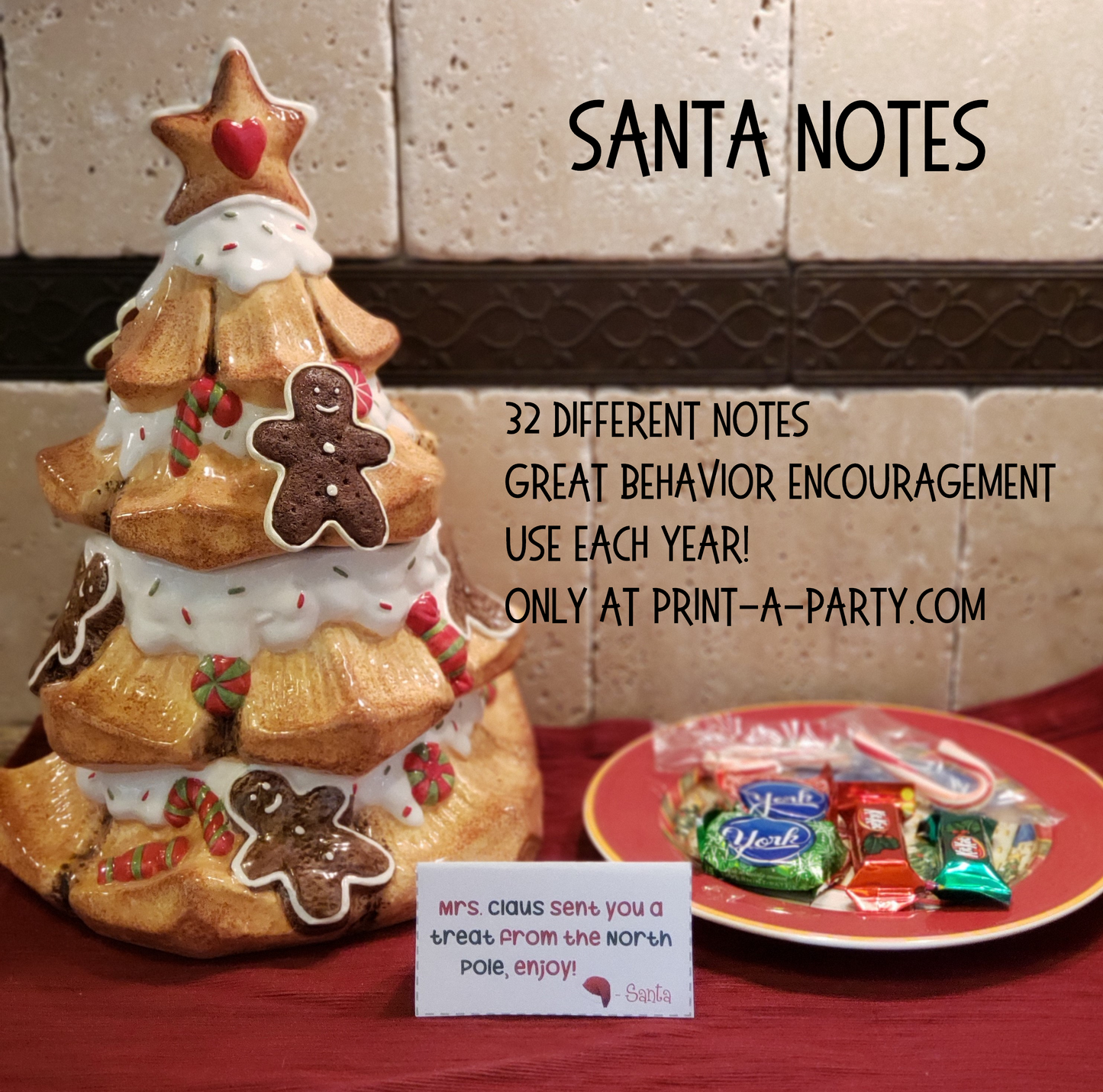 SANTA NORTH POLE MINI NOTES | 32 NOTES FROM THE NORTH POLE | Christmas | Tent Card Notes from Santa | Christmas Behavior | Printable