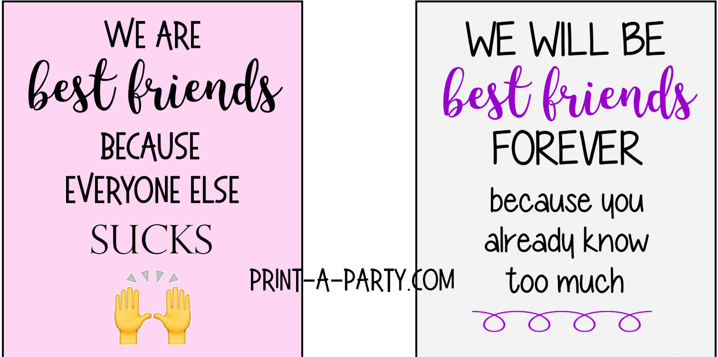 WINE LABELS: Friends | Girlfriends | Girl's Night Out | Bachelorette Party | Sarcastic Funny (6) - INSTANT DOWNLOAD - Use again and again!