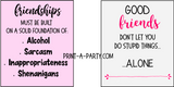 WINE LABELS: Friends | Girlfriends | Girl's Night Out | Bachelorette Party | Sarcastic Funny (6) - INSTANT DOWNLOAD - Use again and again!
