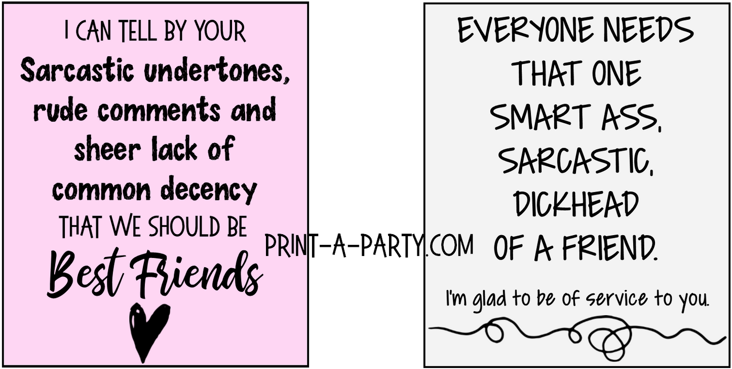 WINE LABELS: Friends | Girlfriends | Girl's Night Out | Bachelorette Party | Sarcastic Funny (6) - INSTANT DOWNLOAD - Use again and again!