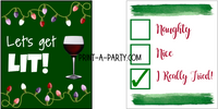 WINE LABELS: Christmas Sarcastic Holiday for Wine Gifts, Wine Baskets - INSTANT DOWNLOAD
