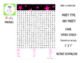 WORD SEARCH: Stars | Birthday Party | Games - INSTANT DOWNLOAD