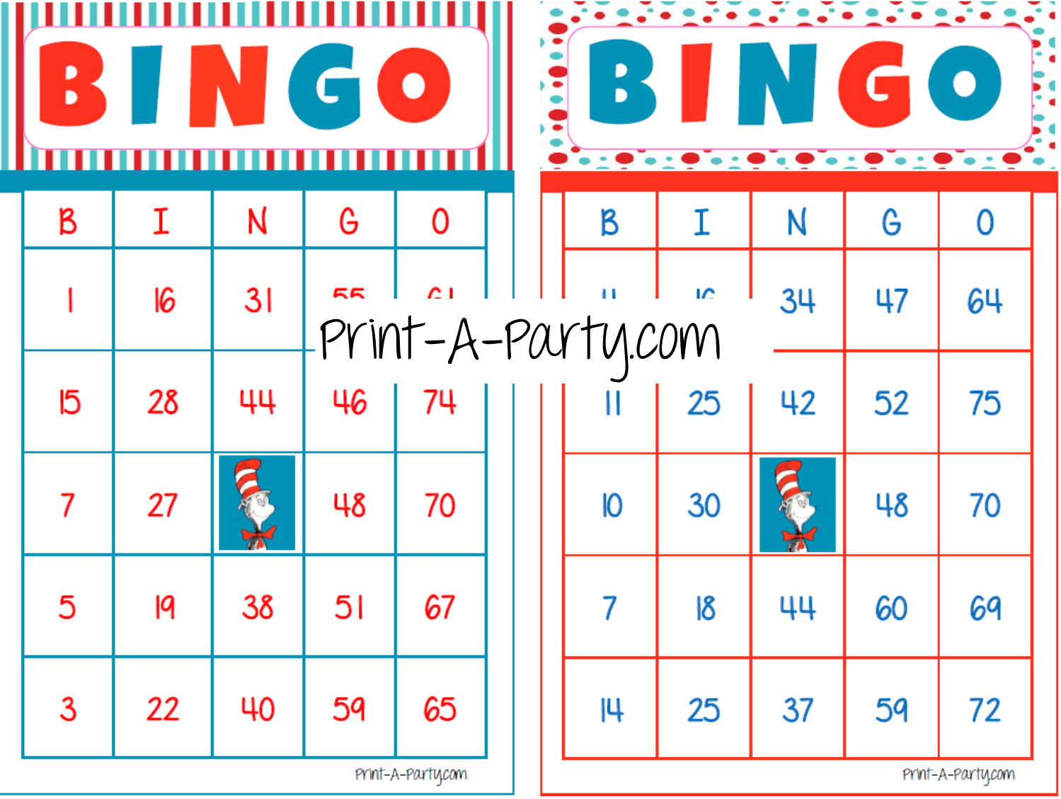 BINGO: Dr. Seuss | Classrooms | Parties | Birthday | 30, 40, or 50 car – PrintAParty bingo-dr-seuss-classrooms-parties-birthday-30-40-or-50-car-printaparty