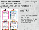 GIFT TAGS | Appreciation | Gifts | Back To School: *EDITABLE* Gift Tags for Teachers | Bundt Cake | Chocolate | Lip Balm | Lottery | Sweet Treat |  - INSTANT DOWNLOAD - Use each year!