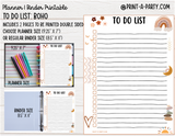 To Do List Printable | BOHO THEME | Planner & Binder Sizes | To Do List | Classic Happy Planner | Home Management Organization Binder | Planner Printable