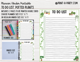 To Do List Printable | POTTED PLANTS THEME | Planner & Binder Sizes | To Do List | Classic Happy Planner | Home Management Organization Binder | Planner Printable
