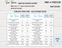 TWIN TRIVIA Game | TWIN BOYS | Baby Shower or Party - INSTANT DOWNLOAD