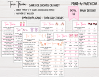 TWIN TRIVIA Game | TWIN GIRLS | Baby Shower or Party - INSTANT DOWNLOAD