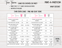 TWIN TRIVIA Game | PICK YOUR COLORS | GENDER NEUTRAL | GIRLS | BOYS | Baby Shower or Party - INSTANT DOWNLOAD