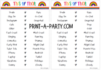 THIS OR THAT GAME | Birthday Games | Birthday Activities | INSTANT DOWNLOAD - Great for tweens and teens!