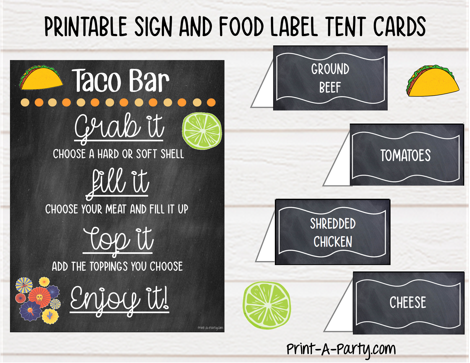 Printable TACO BAR Setup in CHALKBOARD | Make your own Tacos Sign | Taco Bar Station | DIY Taco Bar | Food Station for Party | Food Bar for Party | 4th printable-taco-bar-setup-in-chalkboard-make-your-own-tacos-sign-taco-bar-station-diy-taco-bar-food-station-for-party-food-bar-for-party-4th