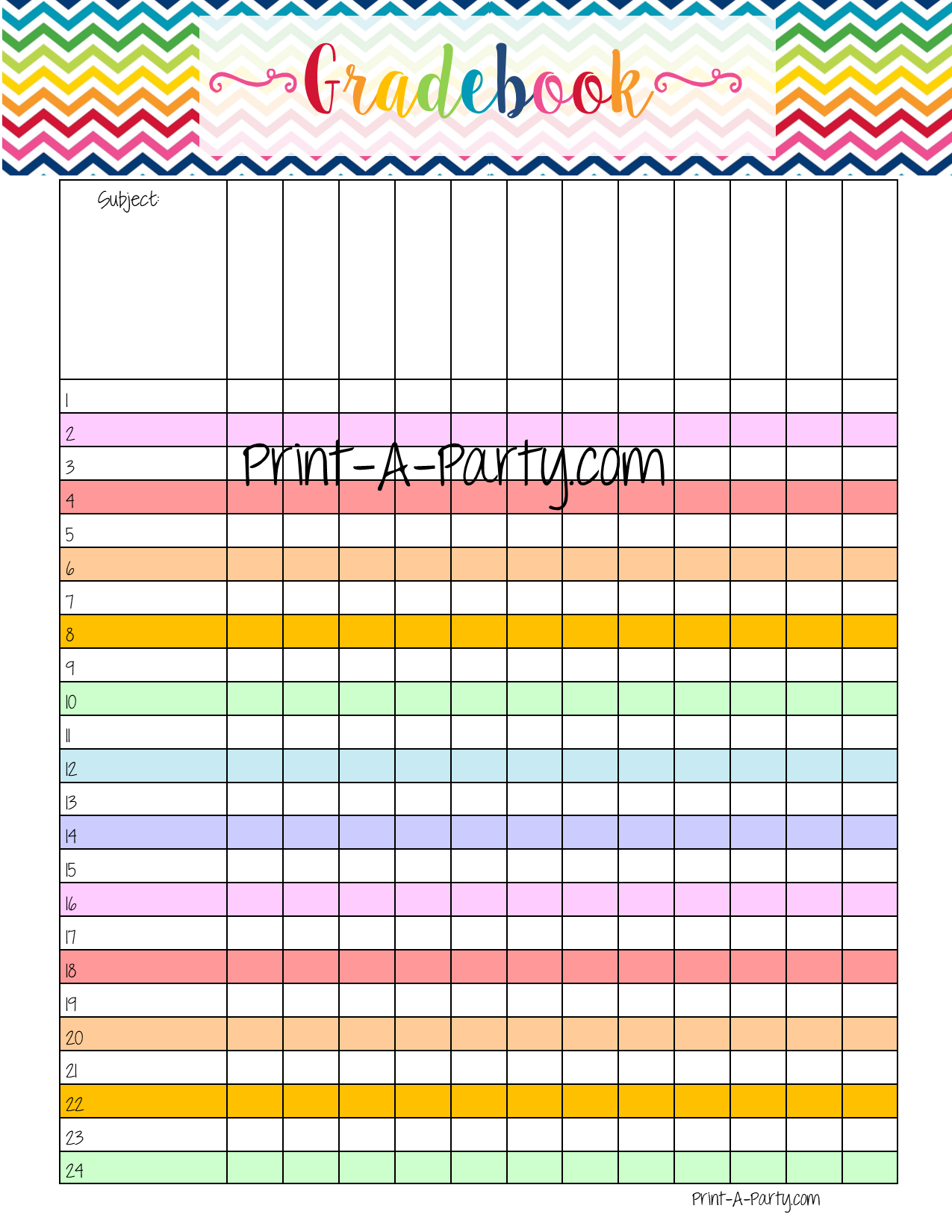 PLANNER: Teacher Planner | Gradebook | Binder Pages | Rainbow Chevron