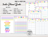 PLANNER: Teacher Planner | Gradebook | Binder Pages | Pastel Design