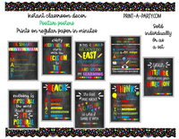 CLASSROOM DECOR | Chalkboard Quote Posters | Positive Student Quotes | Calm Classroom | Positive Classroom | Student Motivation | Instant Art Word Art for Classroom