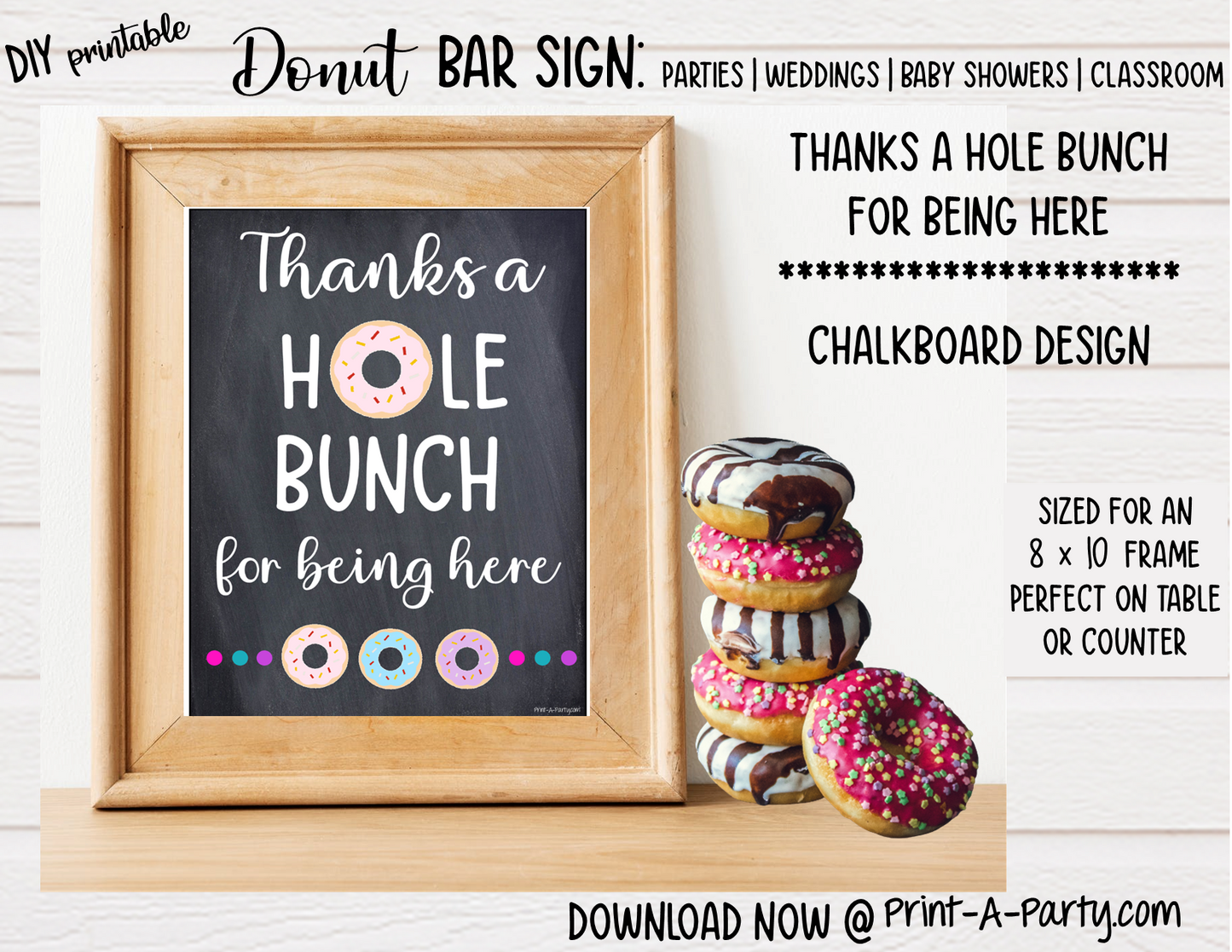 DONUT BAR | DONUT STATION SETUP | Party | Dinner Party | Holiday | Brunch | Bridal Shower | Wedding Lunch | Baby Shower | Teacher Appreciation | Classroom Party | Co-worker appreciation | INSTANT DOWNLOAD