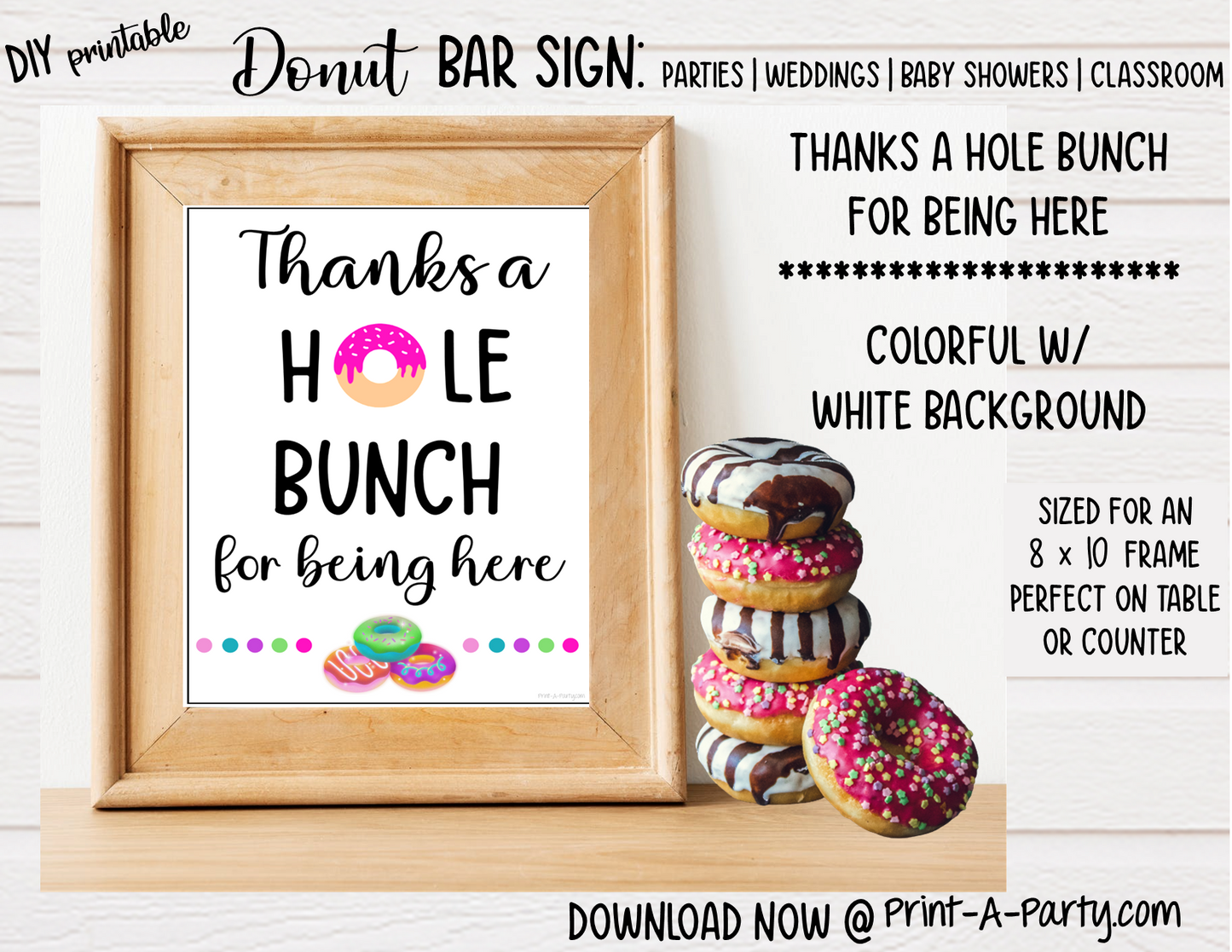 DONUT BAR | DONUT STATION SETUP | Party | Dinner Party | Holiday | Brunch | Bridal Shower | Wedding Lunch | Baby Shower | Teacher Appreciation | Classroom Party | Co-worker appreciation | INSTANT DOWNLOAD