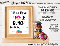DIY DONUT BAR SETUP | Party | Dinner Party | Holiday | Brunch | Bridal Shower | Wedding Lunch | Baby Shower | Teacher Appreciation | Classroom Party | Co-worker appreciation | INSTANT DOWNLOAD