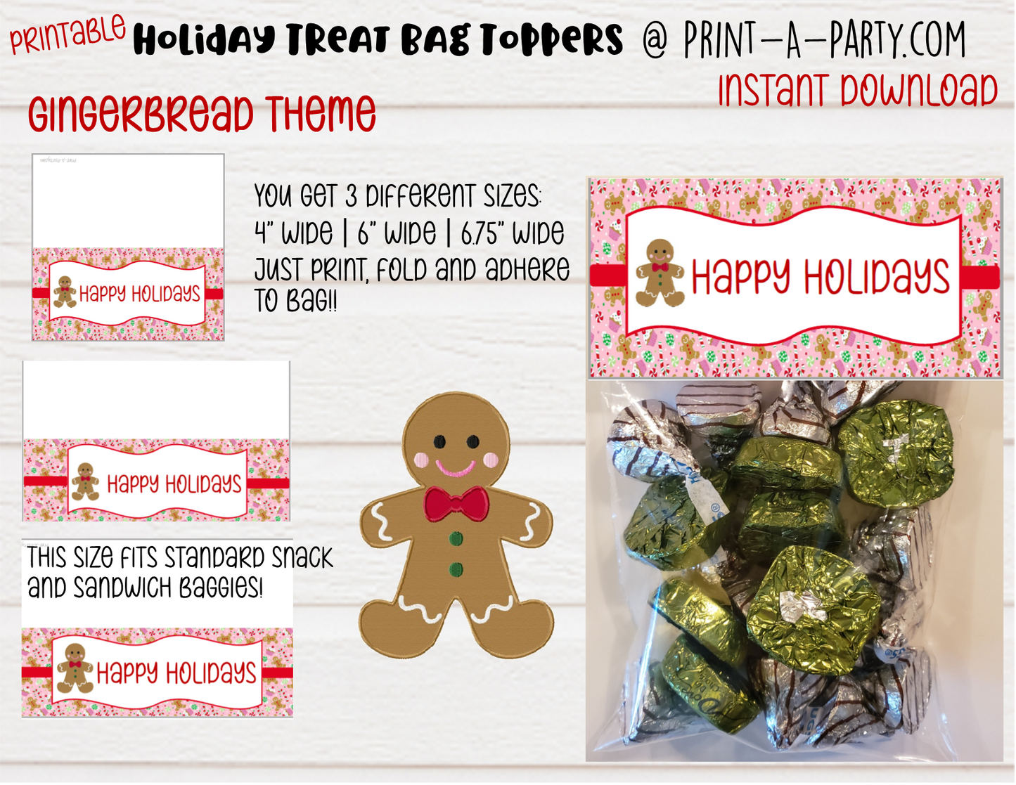 CHRISTMAS HOLIDAY TREAT BAG TOPPERS | Holiday Gift Ideas | Homemade Gifts | Teacher Holiday | Neighbor Holiday