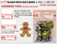 CHRISTMAS HOLIDAY TREAT BAG TOPPERS | Gift Ideas | Homemade Gifts | Classrooms | Neighbors | Printable