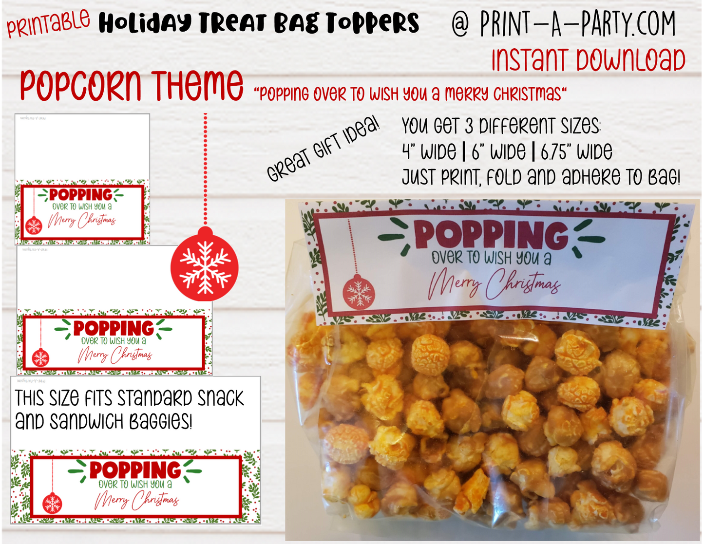 CHRISTMAS HOLIDAY TREAT BAG TOPPERS | Holiday Gift Ideas | Homemade Gifts | Teacher Holiday | Neighbor Holiday