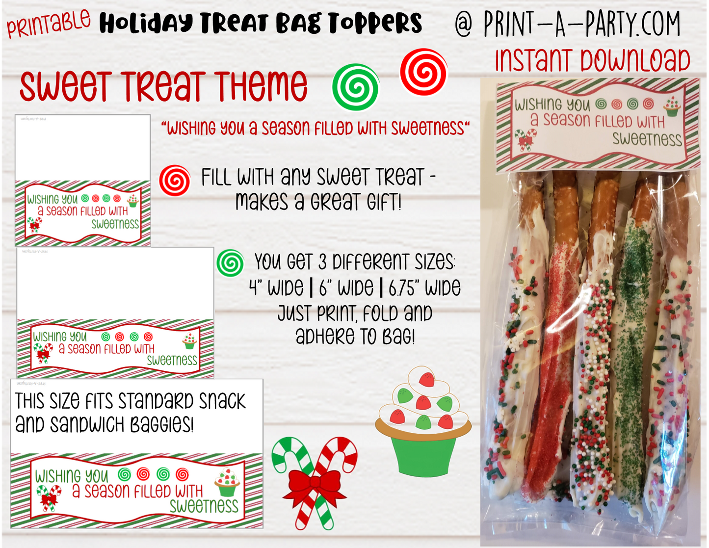 CHRISTMAS HOLIDAY TREAT BAG TOPPERS | Holiday Gift Ideas | Homemade Gifts | Teacher Holiday | Neighbor Holiday