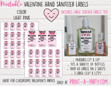 HAND SANITIZER LABELS | Printable Valentine's Day Hand Sanitizers | Spread Love Not Germs - INSTANT DOWNLOAD