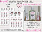 HAND SANITIZER LABELS | Printable Valentine's Day Hand Sanitizers | Spread Love Not Germs - INSTANT DOWNLOAD