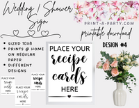 PLACE YOUR RECIPE CARDS HERE SIGN PRINTABLE | Wedding Sign | Bridal Shower Decor | Bridal Shower Sign | INSTANT DOWNLOAD