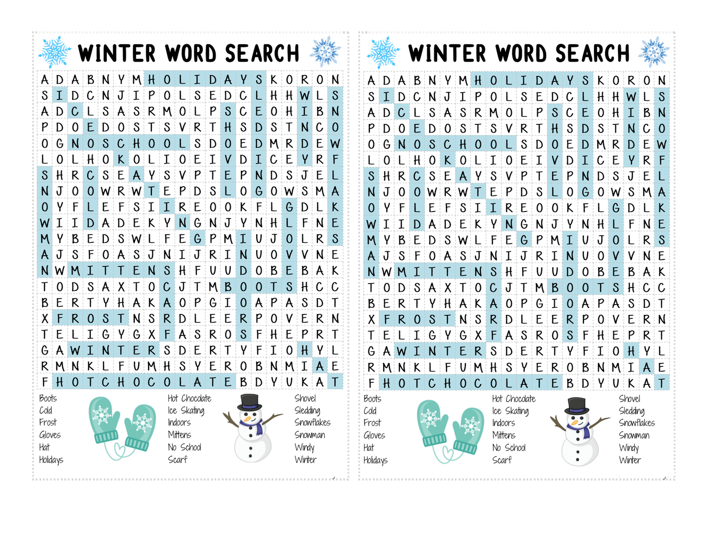 WORD SEARCH: Winter | Classroom | Teachers | Classrooms | INSTANT DOWNLOAD