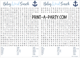 WORD SEARCH for Baby (BOY) Showers | Printable Baby Shower Games | Instant Download
