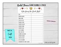 GAME BUNDLE: Bridal Shower Game Bundle 6 Pack | Golden Arrow Theme | INSTANT DOWNLOAD