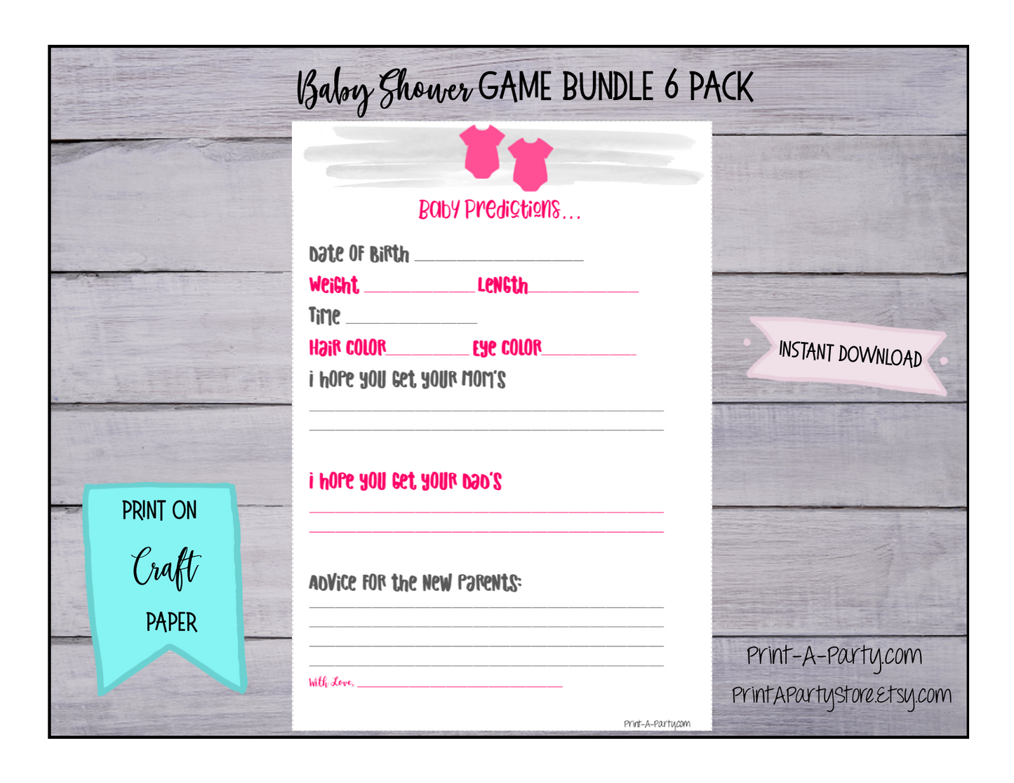 GAMES for Baby Shower | Twin Girls Baby Shower Theme | Baby Shower Games | INSTANT DOWNLOAD