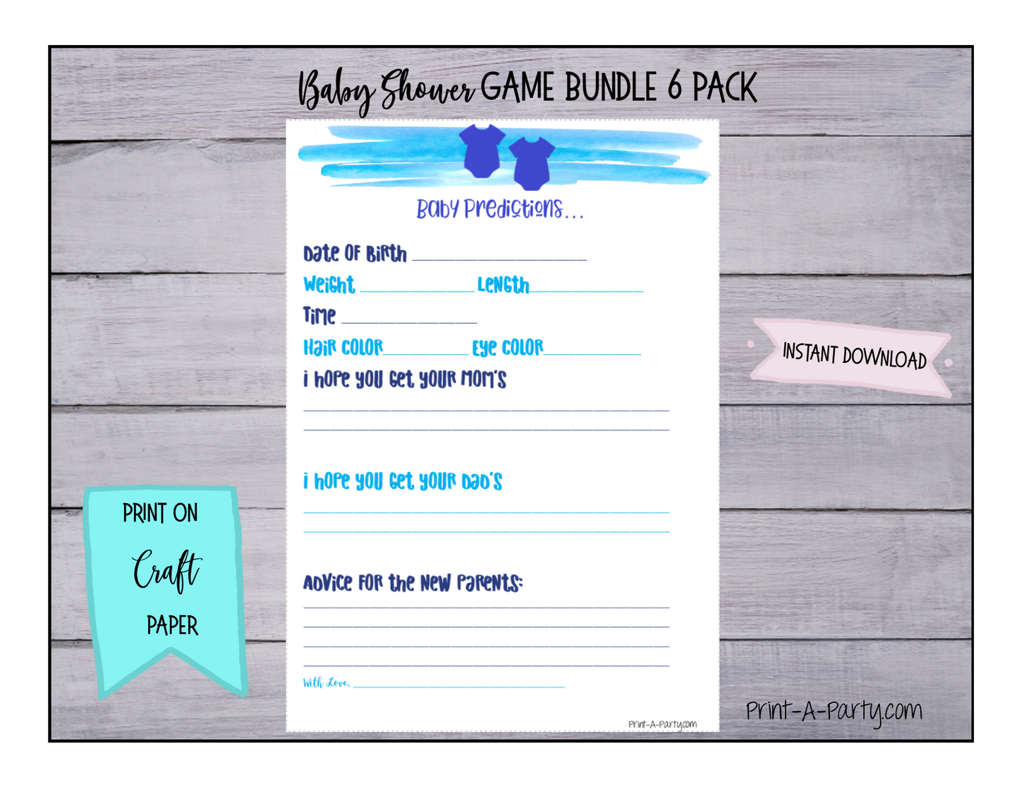 GAMES for Baby Shower | Twin Boys Baby Shower Theme | Baby Shower Games | INSTANT DOWNLOAD